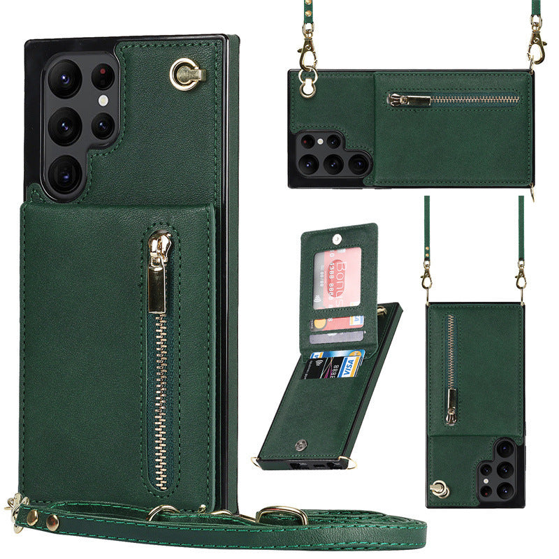 Fashion Slant Across The Zipper Phone Case Protective Cover All models| Samsung S21 | Samsung S22