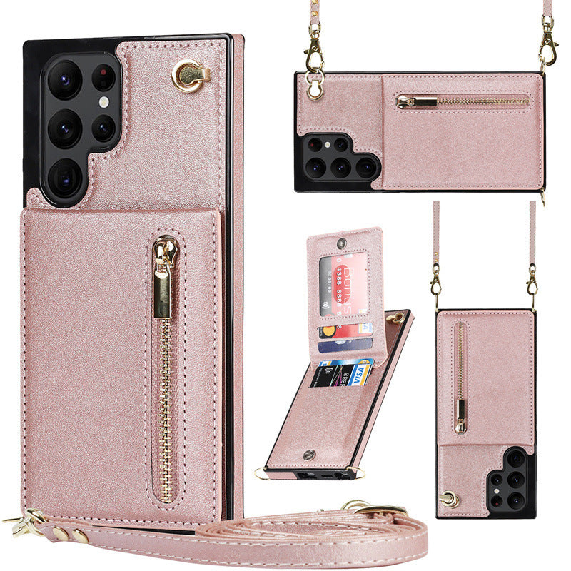 Fashion Slant Across The Zipper Phone Case Protective Cover All models| Samsung S21 | Samsung S22