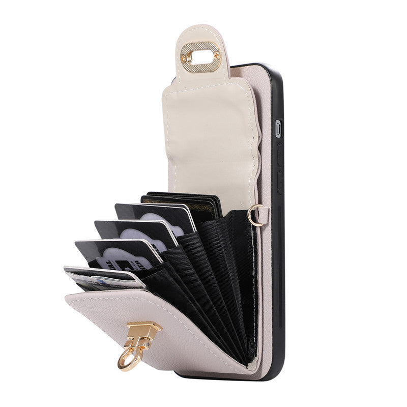 Leather Phone Case Creative Card-inserting Wallet Leather Case Crossbody Protective Case