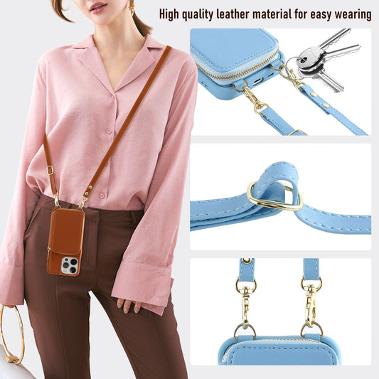 Crossbody Zipper Multifunctional Card Holder Wallet | Type Applicable Protective Leather Case Compatible with Iphone 13 pro | Iphone 13 promax | Iphone 14 pro | Iphone 14 promax