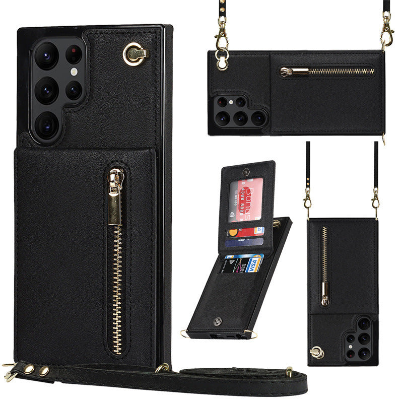 Fashion Slant Across The Zipper Phone Case Protective Cover All models| Samsung S21 | Samsung S22