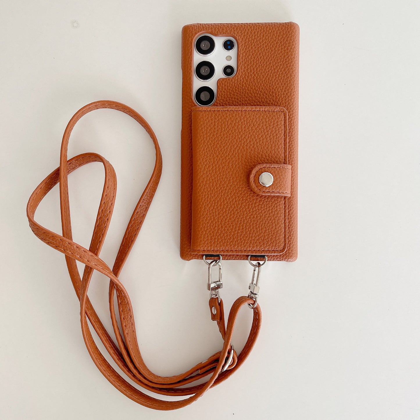 Lychee Pattern Card Left And Right Open Crossbody Phone Case | Compatible Models: Samsung S20, Samsung S23, Samsung S24
