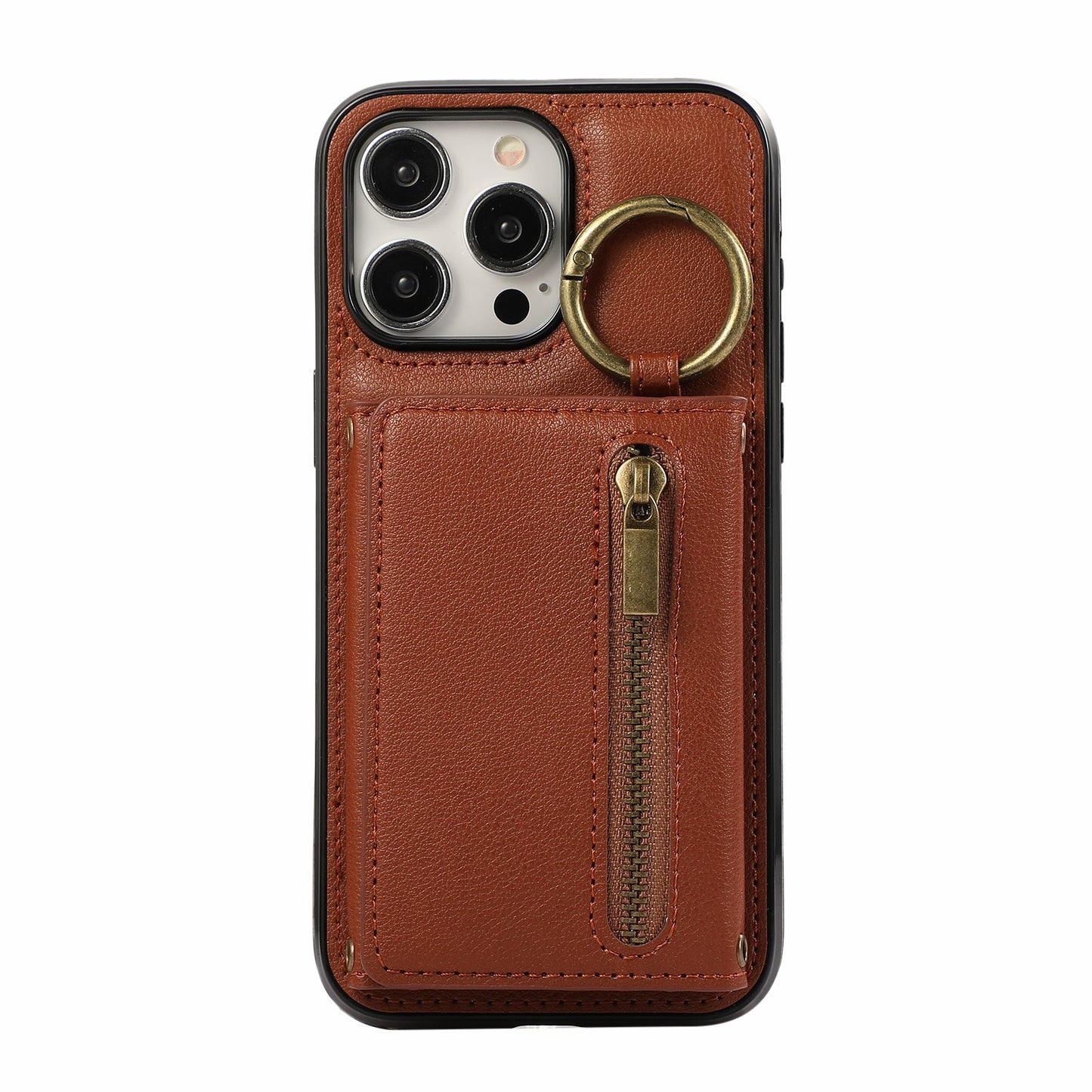 Crossbody Mobile Phone | Tri-fold Fastened Ring Zipper Card Holder | Suitable For IPhone 15 ProMax