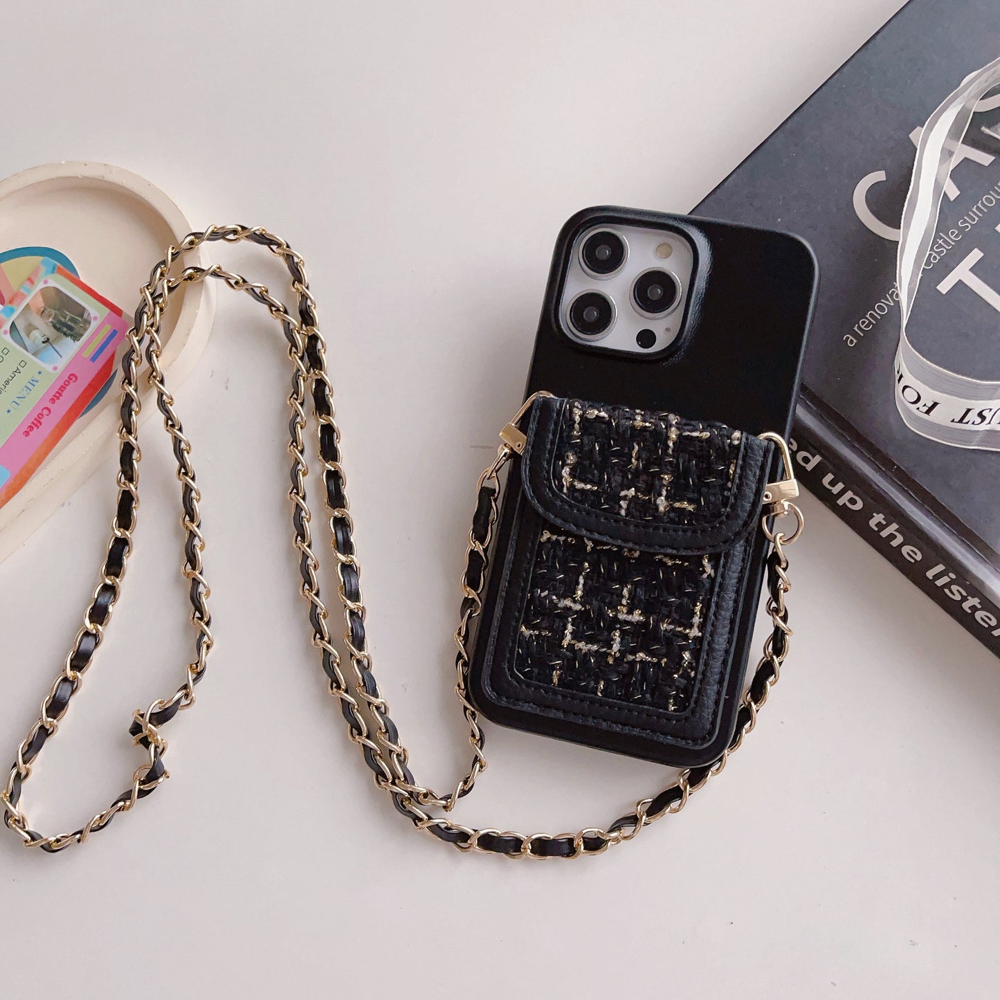 Crossbody Chain Card Holder Can Back Phone Case all Model for iPhone 14 | iPhone 15