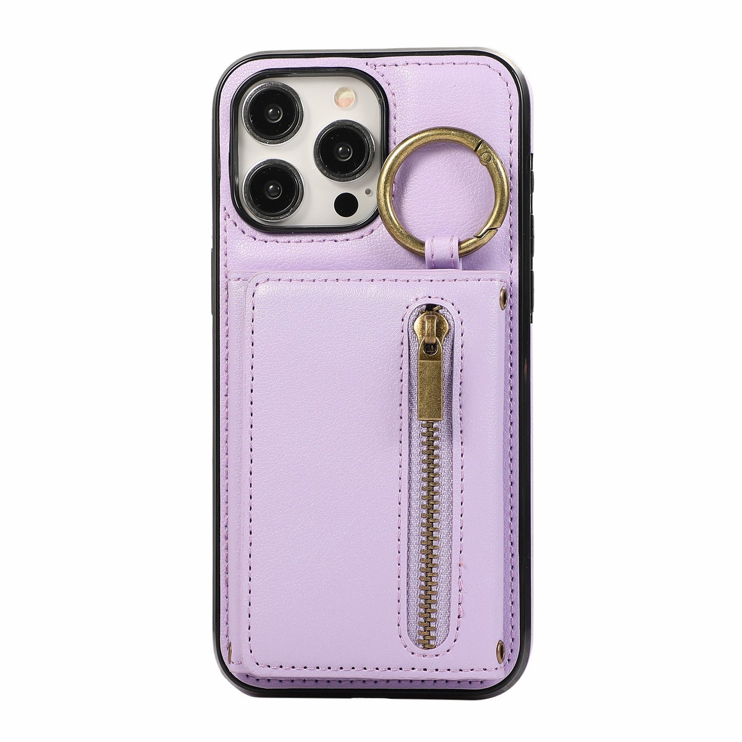 Crossbody Mobile Phone | Tri-fold Fastened Ring Zipper Card Holder | Suitable For IPhone 15 ProMax