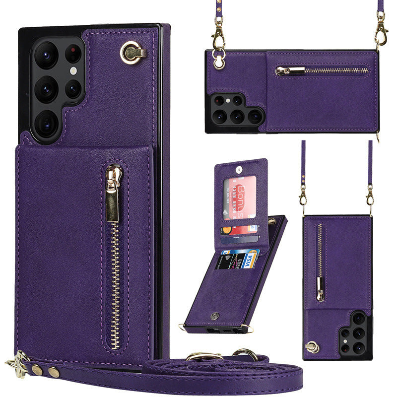 Fashion Slant Across The Zipper Phone Case Protective Cover All models| Samsung S21 | Samsung S22
