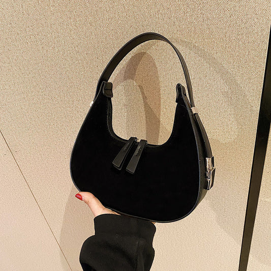 Fashion High-grade Matte French Minority Handbags Women | Urban Simplicity | Crescent Shape