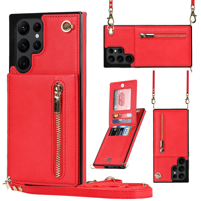 Fashion Slant Across The Zipper Phone Case Protective Cover All models| Samsung S21 | Samsung S22