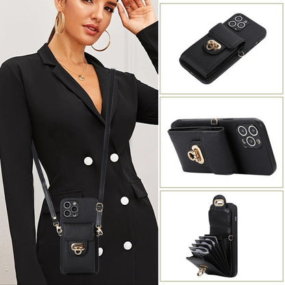 Leather Phone Case Creative Card-inserting Wallet Leather Case Crossbody Protective Case