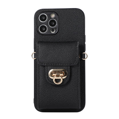 Leather Phone Case Creative Card-inserting Wallet Leather Case Crossbody Protective Case