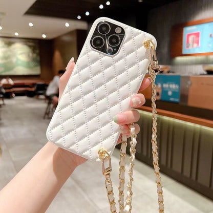 Phone Case Diamond Plaid Crossbody Protective Sleeve Compatible With all Model iPhone 13 | iPhone 14 | iPhone 15
