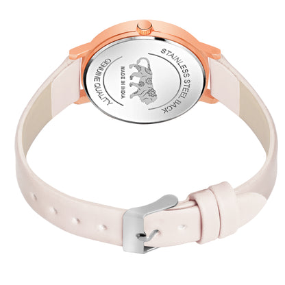 Elegant Round Dial Ladies Watch – Sleek Metallic Finish