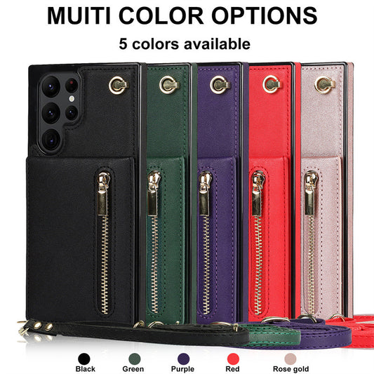 Fashion Slant Across The Zipper Phone Case Protective Cover All models| Samsung S21 | Samsung S22