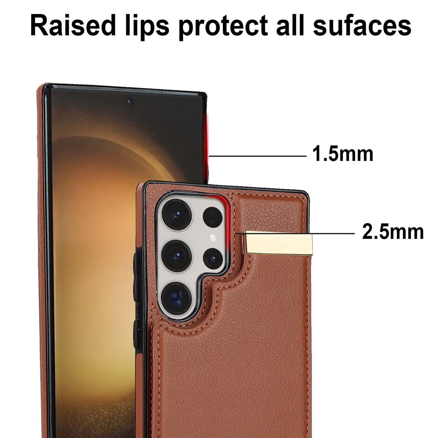 Card Hardware  Leather Phone Case Compatible with All Model | Samsung S20 | Samsung S21 |Samsung S22 | Samsung S23