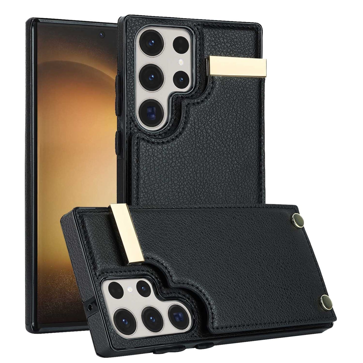Card Hardware  Leather Phone Case Compatible with All Model | Samsung S20 | Samsung S21 |Samsung S22 | Samsung S23