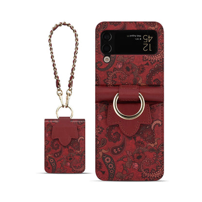 Totem Print Folding Phone Case Korean Style Compatible with Samsung Z Flip 3 | Samsung Z Flip 4 | Samsung Z Flip 5