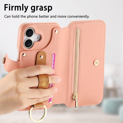 Litchi Grain Leather Back Sticky Flip Phone Leather Case