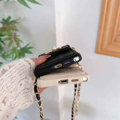 Phone Case Pearl Butterfly Rhombus Card Holder | Phone Case Compatible All model | Samsung S22 | Samsung S23 |Samsung S24 | Samsung S25