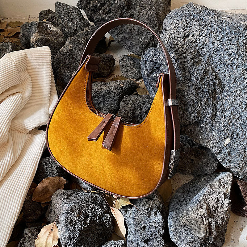 Fashion High-grade Matte French Minority Handbags Women | Urban Simplicity | Crescent Shape