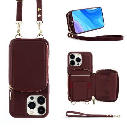 Crossbody Zipper Multifunctional Card Holder Wallet | Type Applicable Protective Leather Case Compatible with Iphone 13 pro | Iphone 13 promax | Iphone 14 pro | Iphone 14 promax