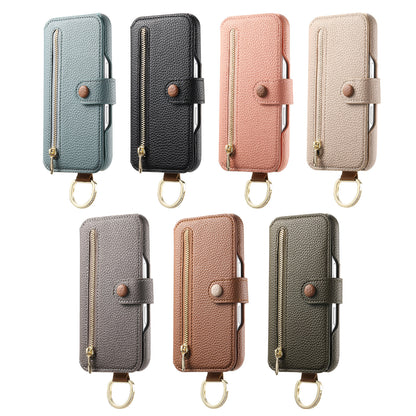 Litchi Grain Leather Back Sticky Flip Phone Leather Case