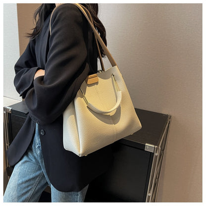 Women's Large-capacity Crossbody Autumn All-matching Korean-style Textured Portable Bucket Bag