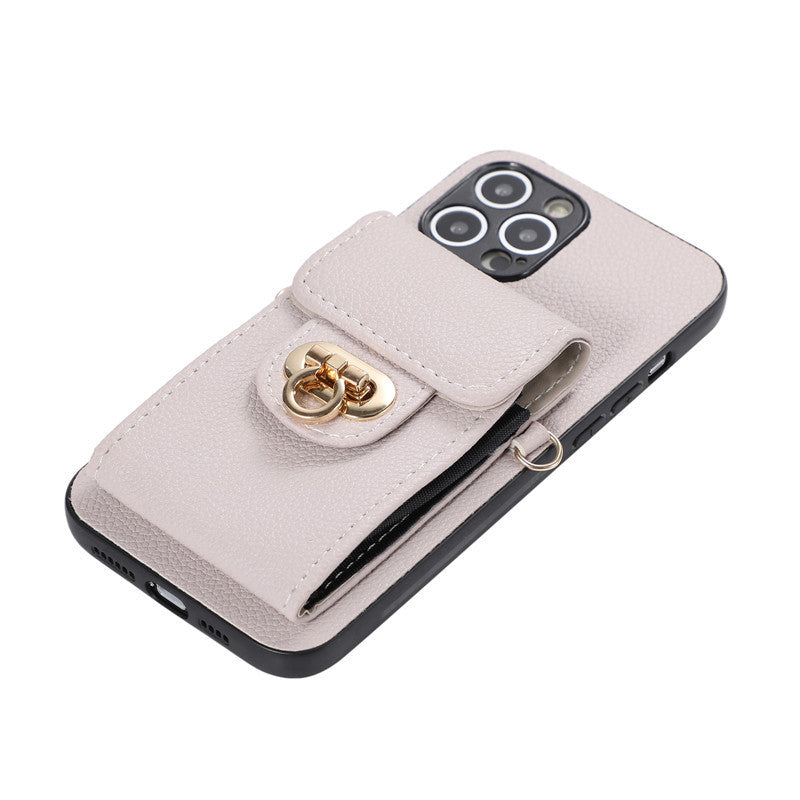 Leather Phone Case Creative Card-inserting Wallet Leather Case Crossbody Protective Case