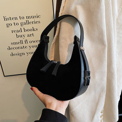 Fashion High-grade Matte French Minority Handbags Women | Urban Simplicity | Crescent Shape