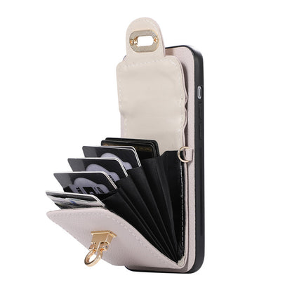 Leather Phone Case Creative Card-inserting Wallet Leather Case Crossbody Protective Case