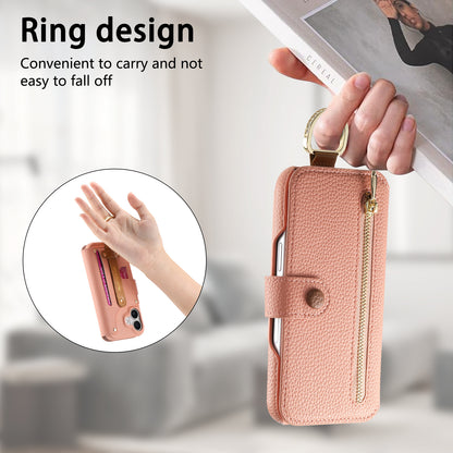 Litchi Grain Leather Back Sticky Flip Phone Leather Case