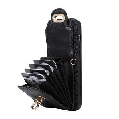 Leather Phone Case Creative Card-inserting Wallet Leather Case Crossbody Protective Case