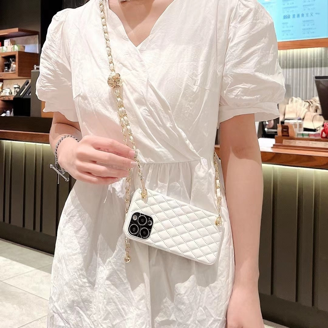 Phone Case Diamond Plaid Crossbody Protective Sleeve Compatible With all Model iPhone 13 | iPhone 14 | iPhone 15