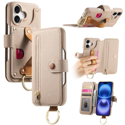 Litchi Grain Leather Back Sticky Flip Phone Leather Case