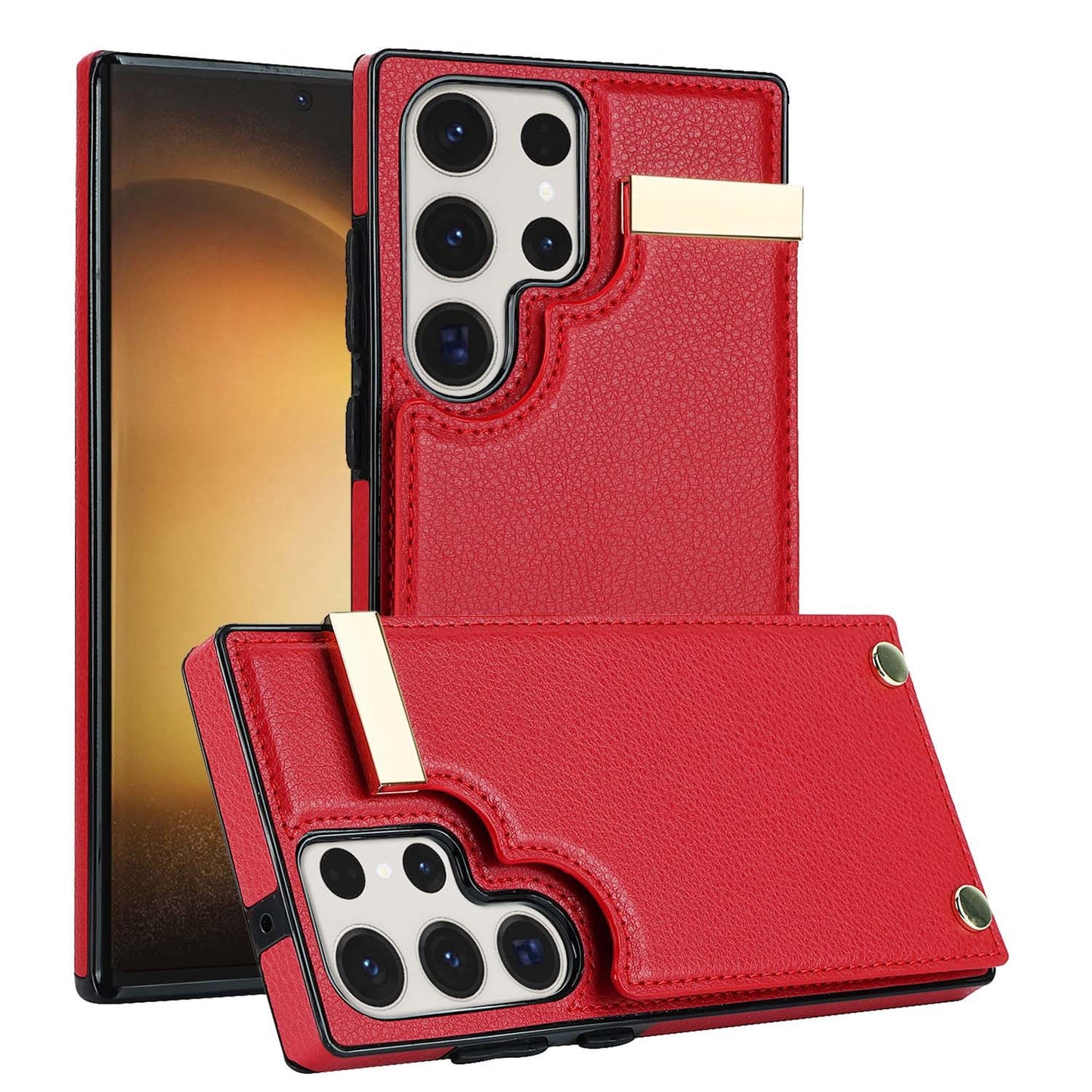 Card Hardware  Leather Phone Case Compatible with All Model | Samsung S20 | Samsung S21 |Samsung S22 | Samsung S23