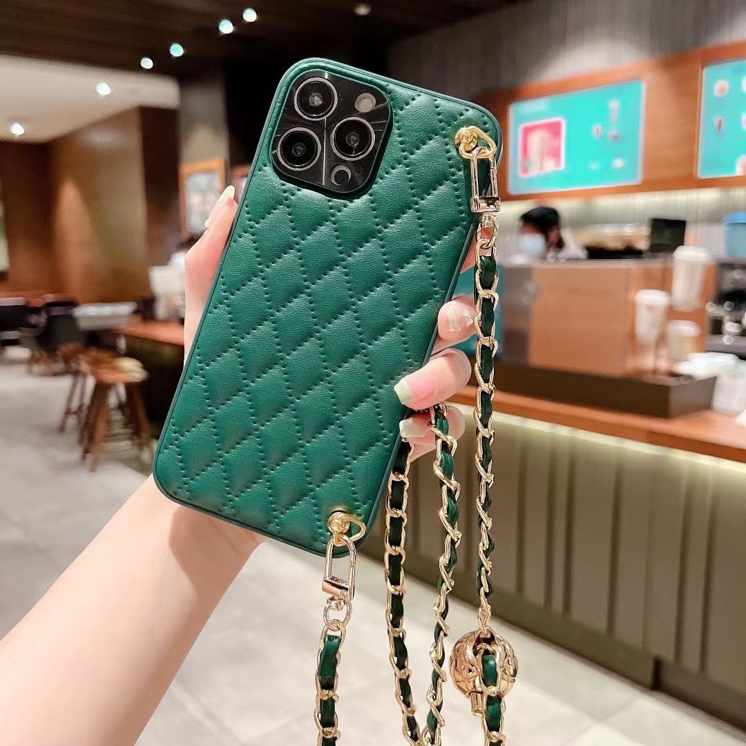 Phone Case Diamond Plaid Crossbody Protective Sleeve Compatible With all Model iPhone 13 | iPhone 14 | iPhone 15