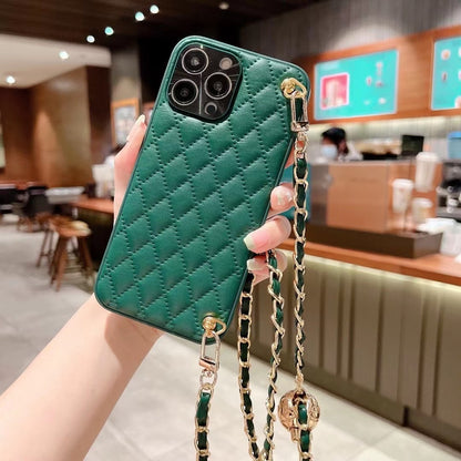 Phone Case Diamond Plaid Crossbody Protective Sleeve Compatible With all Model iPhone 13 | iPhone 14 | iPhone 15