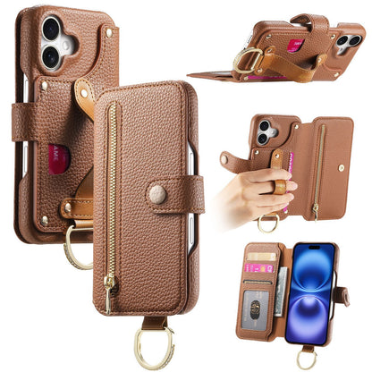 Litchi Grain Leather Back Sticky Flip Phone Leather Case