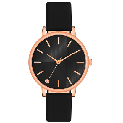 Elegant Round Dial Ladies Watch – Sleek Metallic Finish