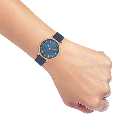 Elegant Round Dial Ladies Watch – Sleek Metallic Finish