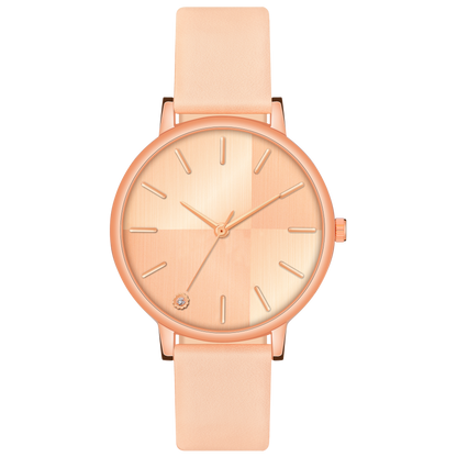 Elegant Round Dial Ladies Watch – Sleek Metallic Finish