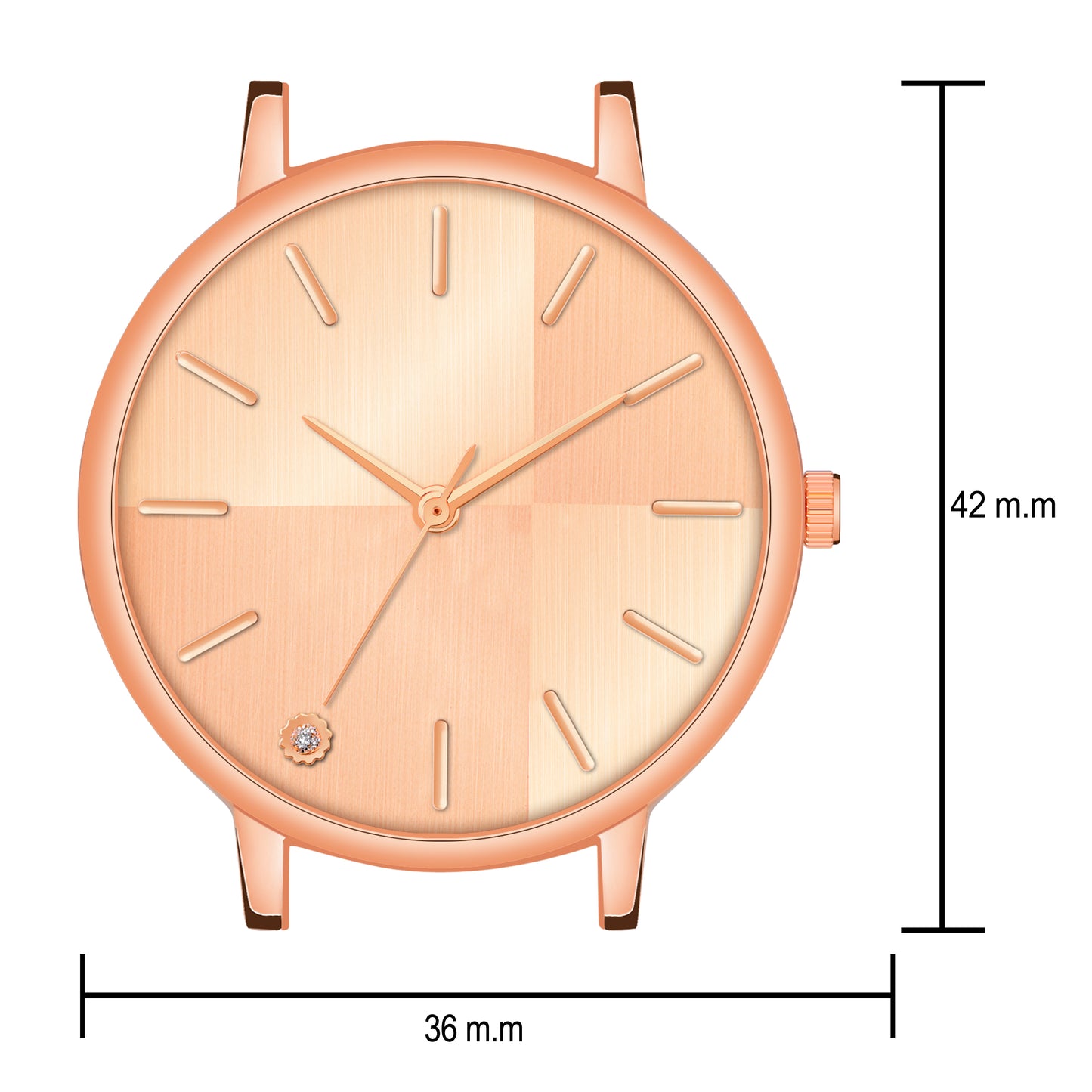 Elegant Round Dial Ladies Watch – Sleek Metallic Finish