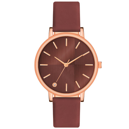 Elegant Round Dial Ladies Watch – Sleek Metallic Finish