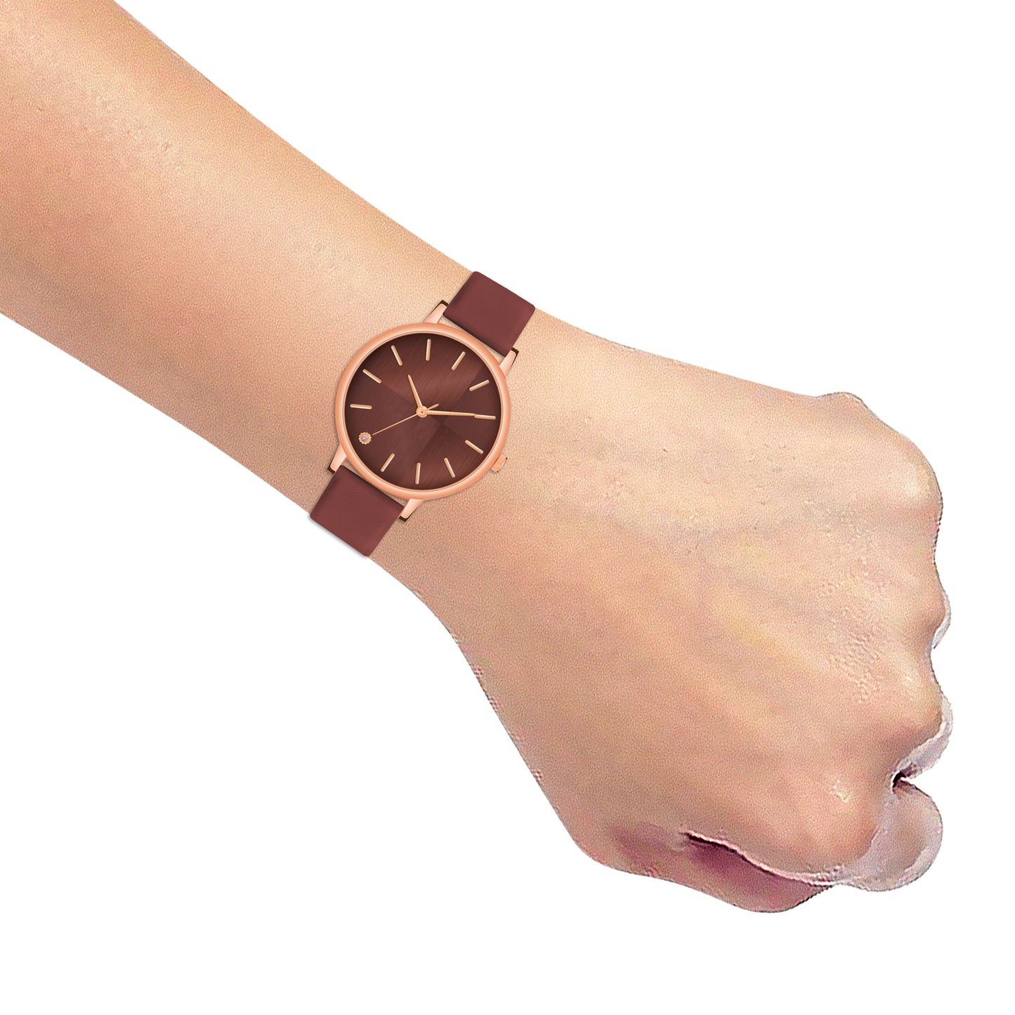 Elegant Round Dial Ladies Watch – Sleek Metallic Finish