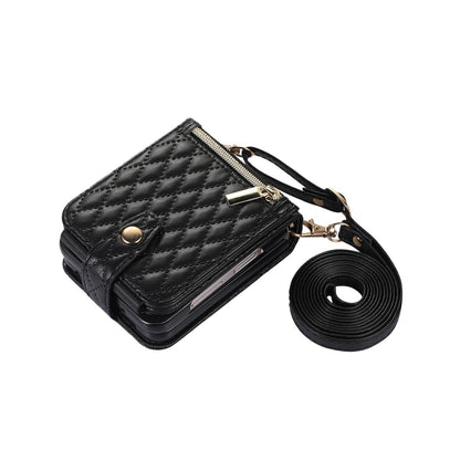 Leather Case Slung Over One Shoulder Phone Cover Zipper Bag Samsung Z Flip 3 | Samsung Z Flip 4 | Samsung Z Flip 5
