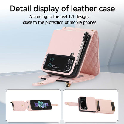 Leather Case Slung Over One Shoulder Phone Cover Zipper Bag Samsung Z Flip 3 | Samsung Z Flip 4 | Samsung Z Flip 5