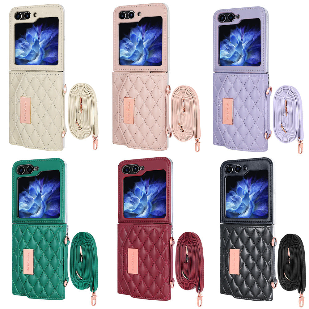 Fashion Lanyard Slung Over One Shoulder Phone Cover | Samsung Z Flip 4 | Samsung Z Flip 5 | Samsung Z Flip 6