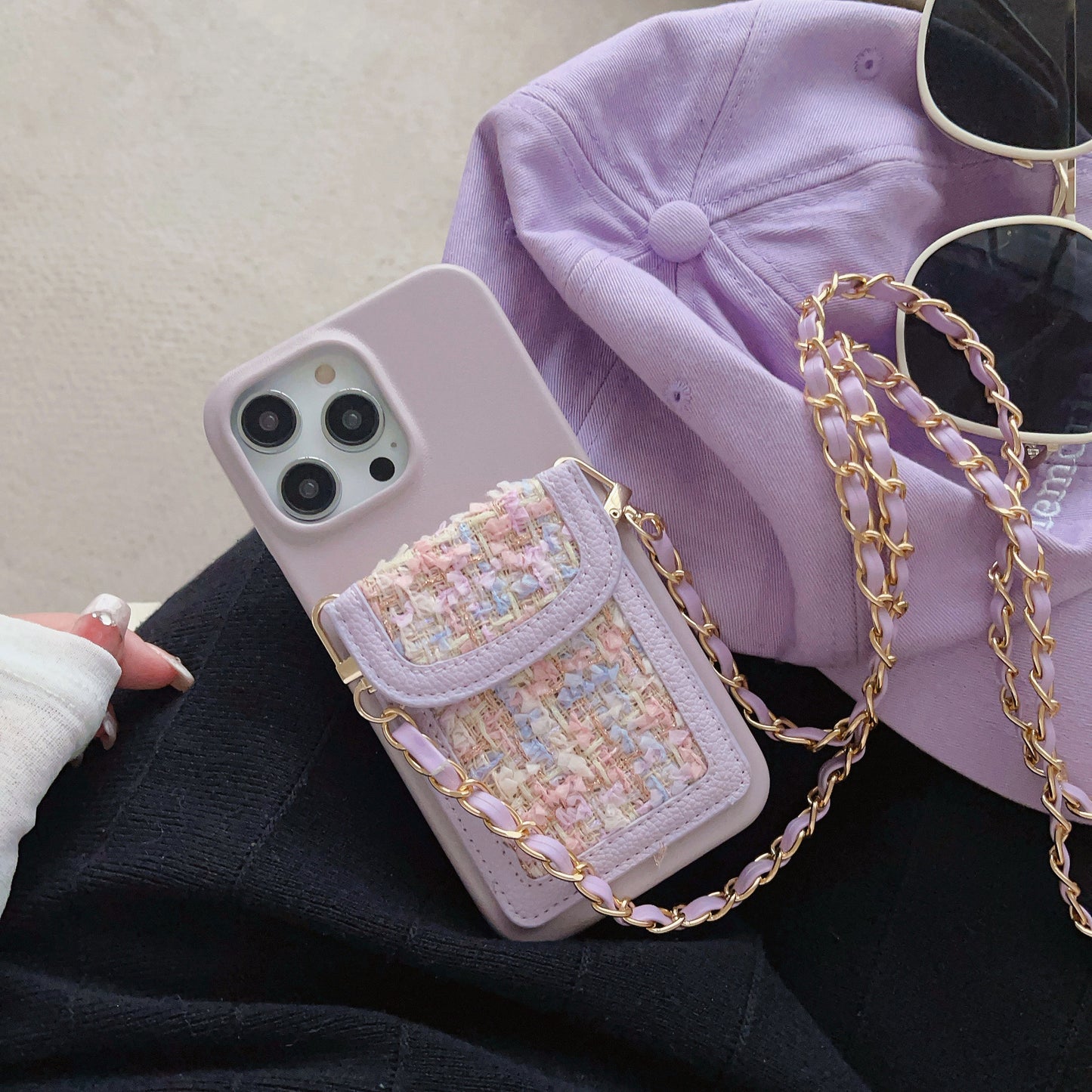 Crossbody Chain Card Holder Can Back Phone Case all Model for iPhone 14 | iPhone 15