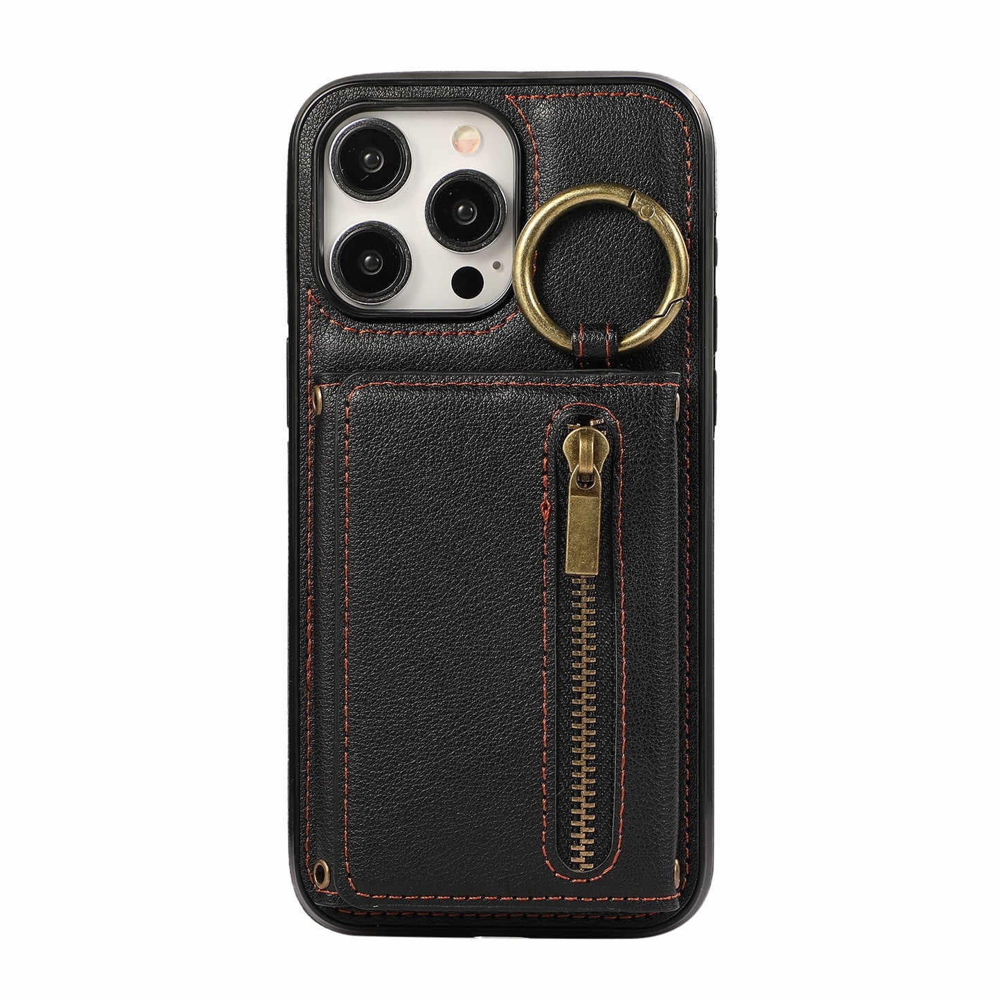 Crossbody Mobile Phone | Tri-fold Fastened Ring Zipper Card Holder | Suitable For IPhone 15 ProMax