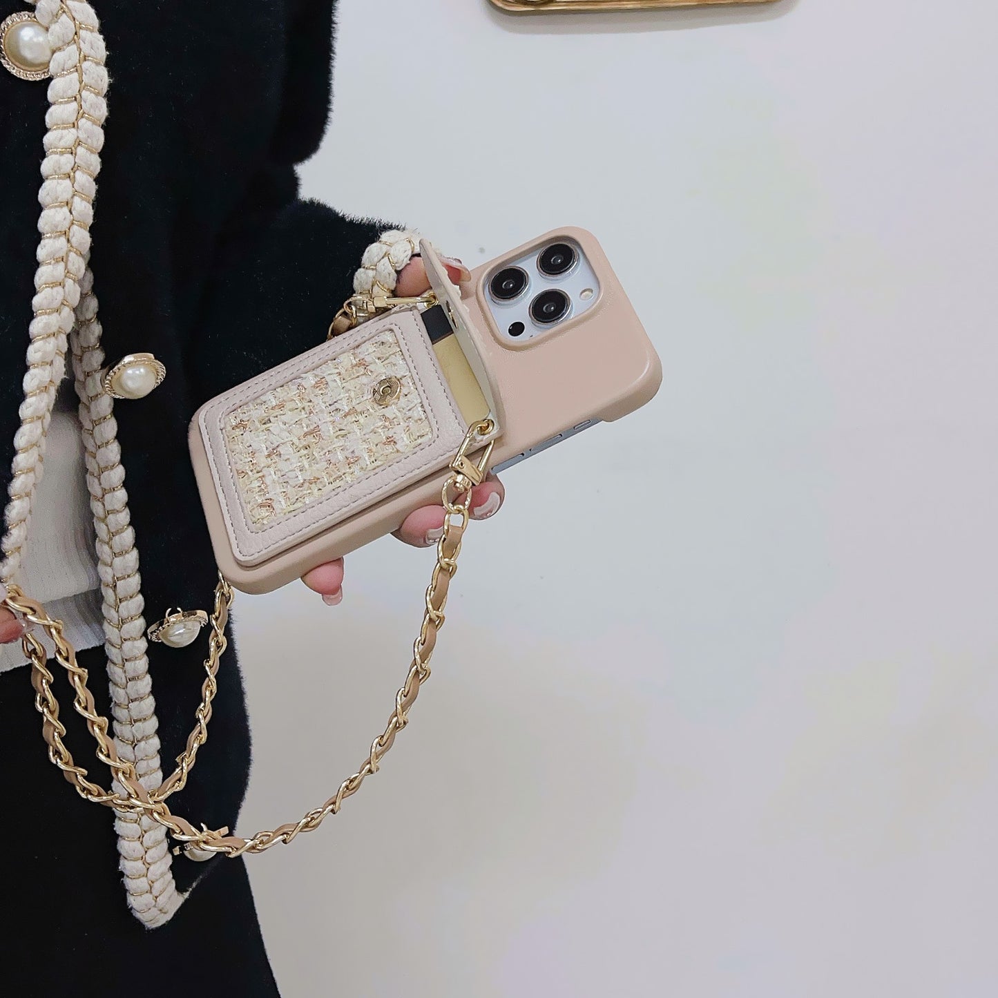 Crossbody Chain Card Holder Can Back Phone Case all Model for iPhone 14 | iPhone 15