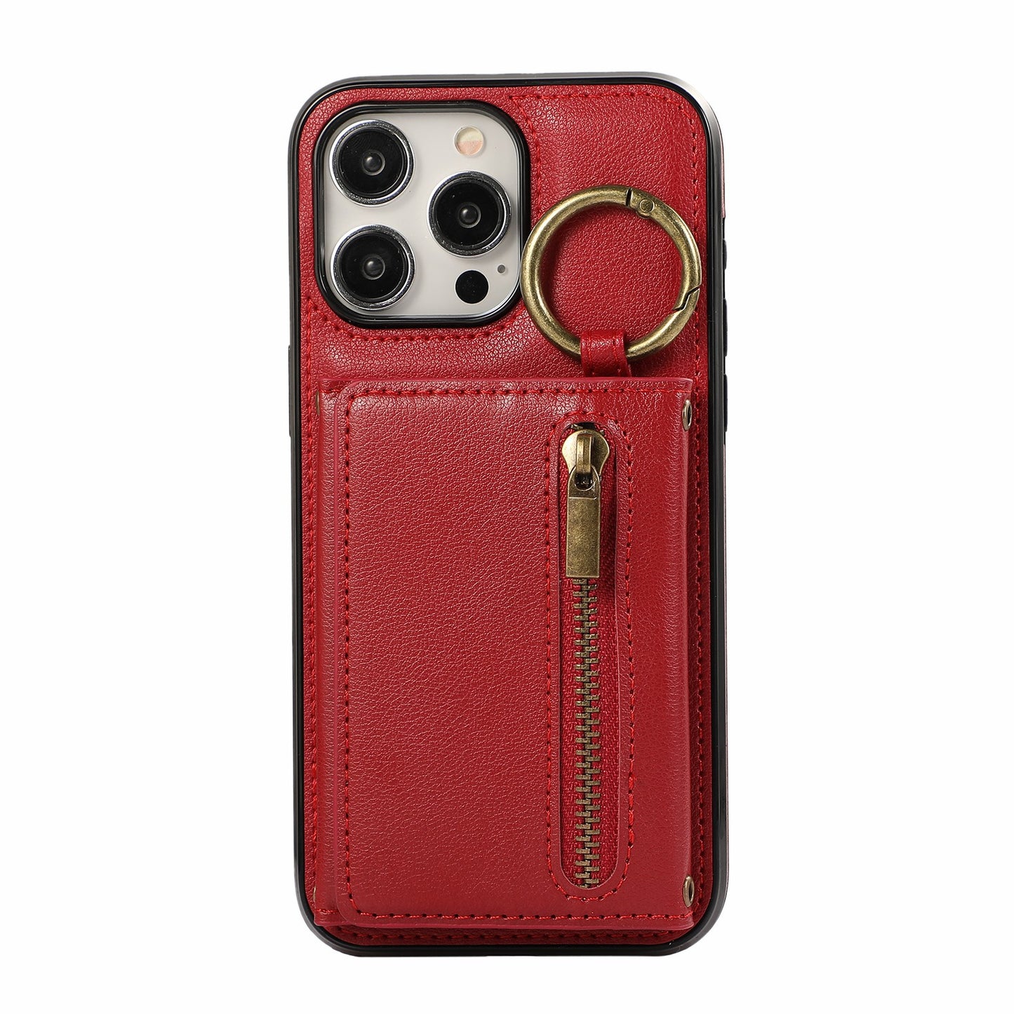 Crossbody Mobile Phone | Tri-fold Fastened Ring Zipper Card Holder | Suitable For IPhone 15 ProMax